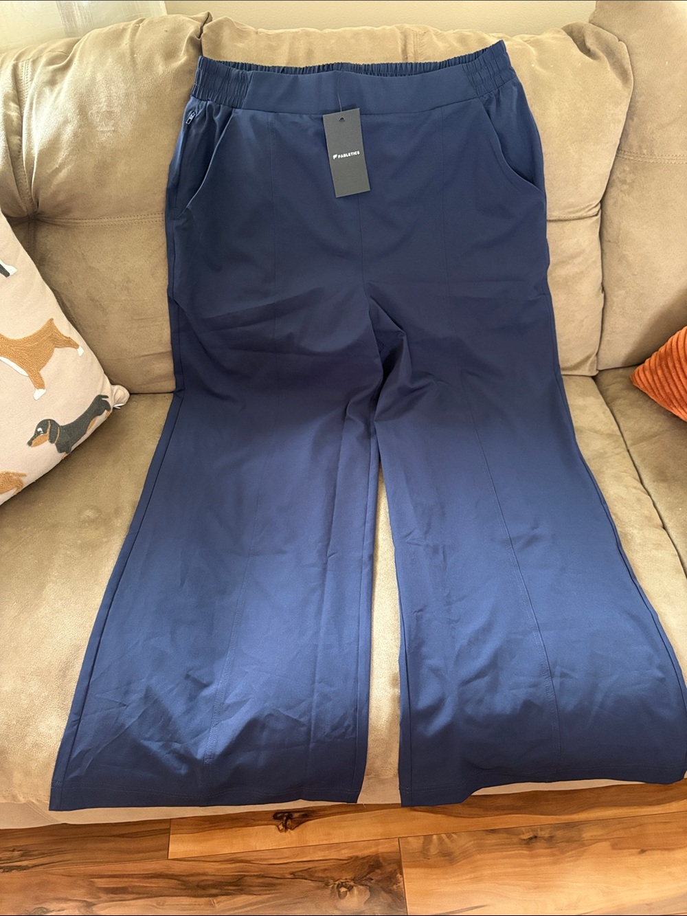 Fabletics Deep Navy Wide-Leg Pull-On Pants